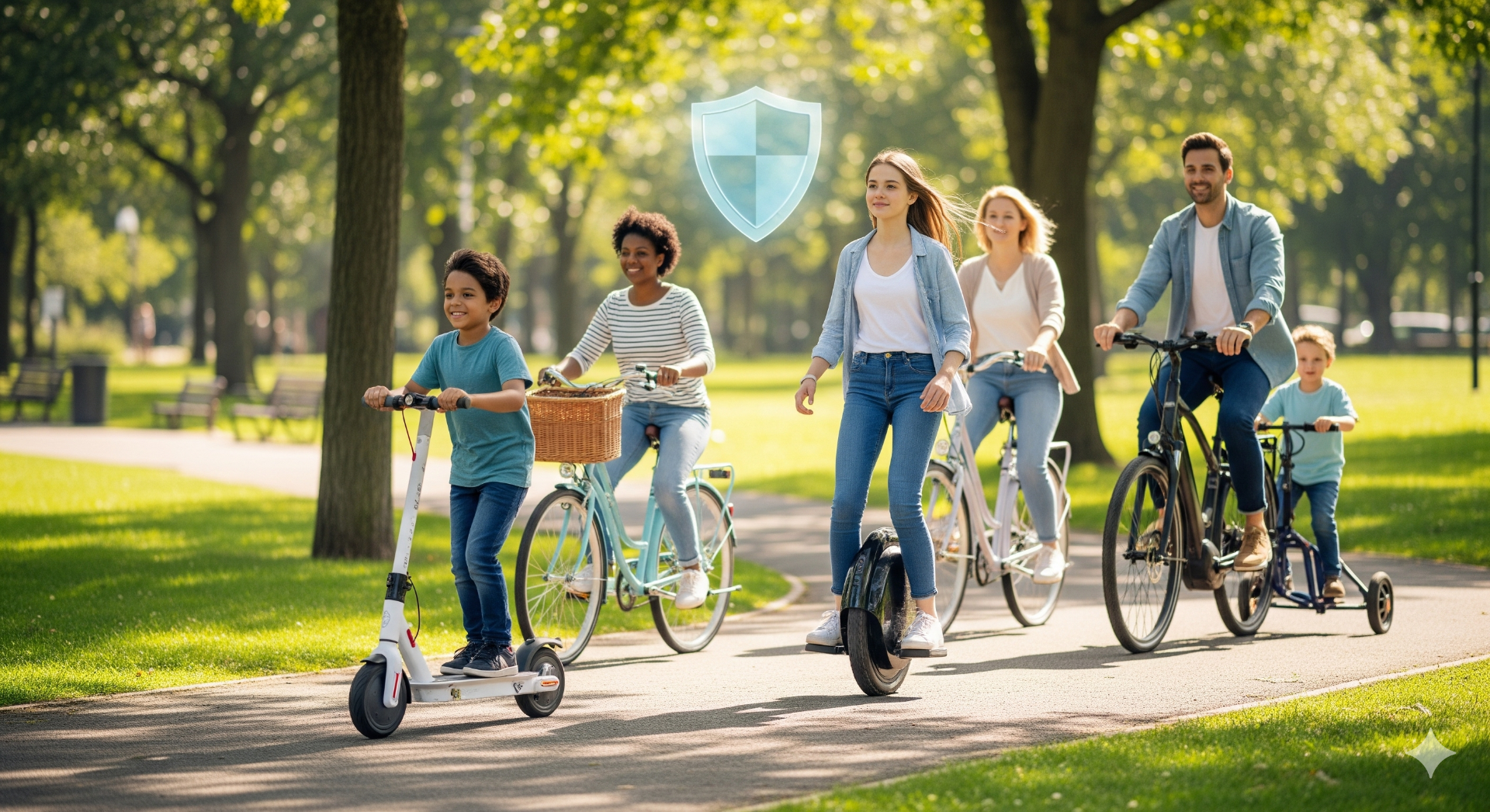 Seguro familiar de responsabilidad civil para vehículos de movilidad personal, patinete eléctrico, bicicleta, sedway